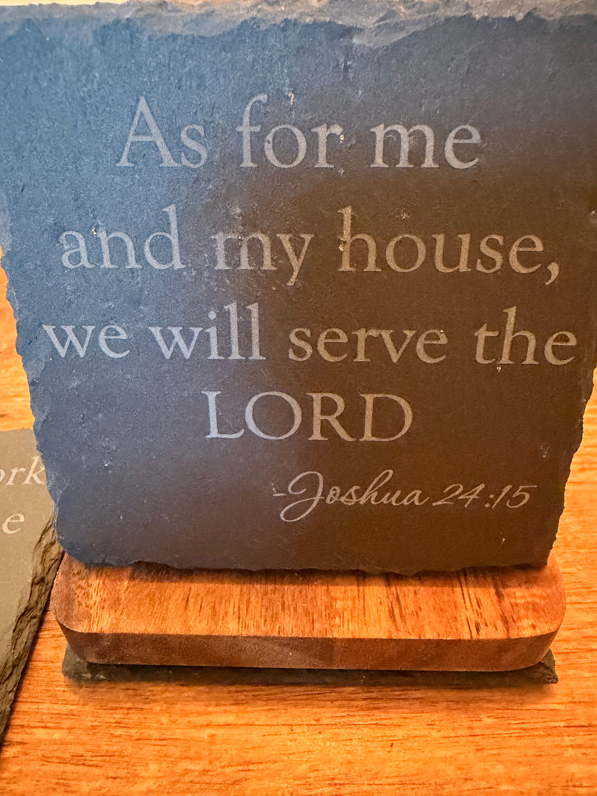 Engraved Scripture Slate Coaster Set – 4 Bible Verse Coasters