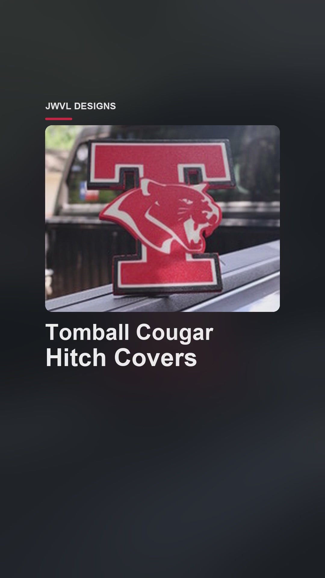 Tomball Cougar Texas 2" Trailer Hitch Cover – Custom 3D Printed